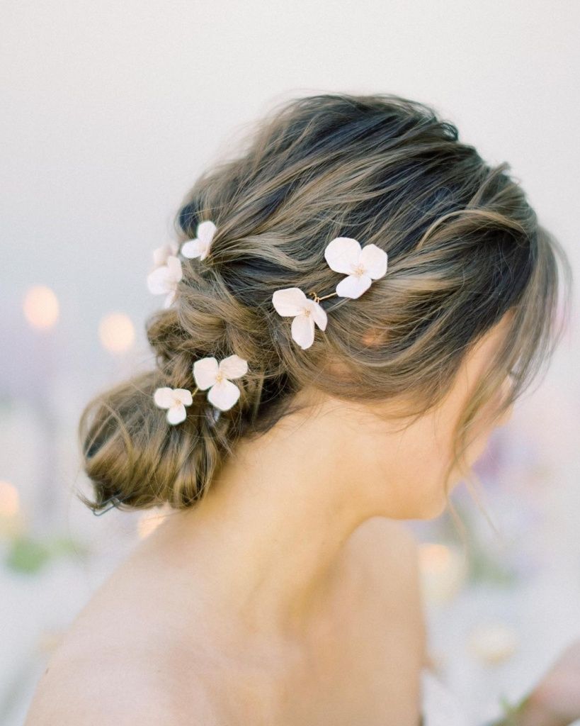 Romantic Updo with Flowers  Romantic Updo with Flowers
