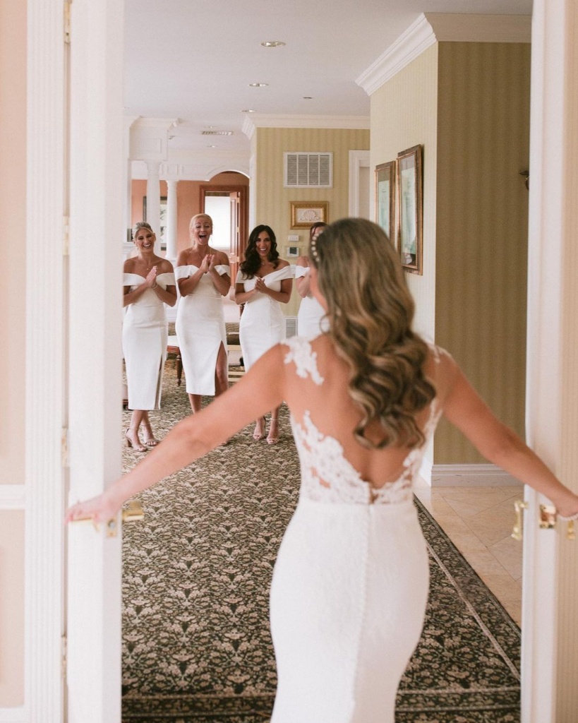 First Look Wedding Photos With Bridesmaids First Look Wedding Photos With Bridesmaids